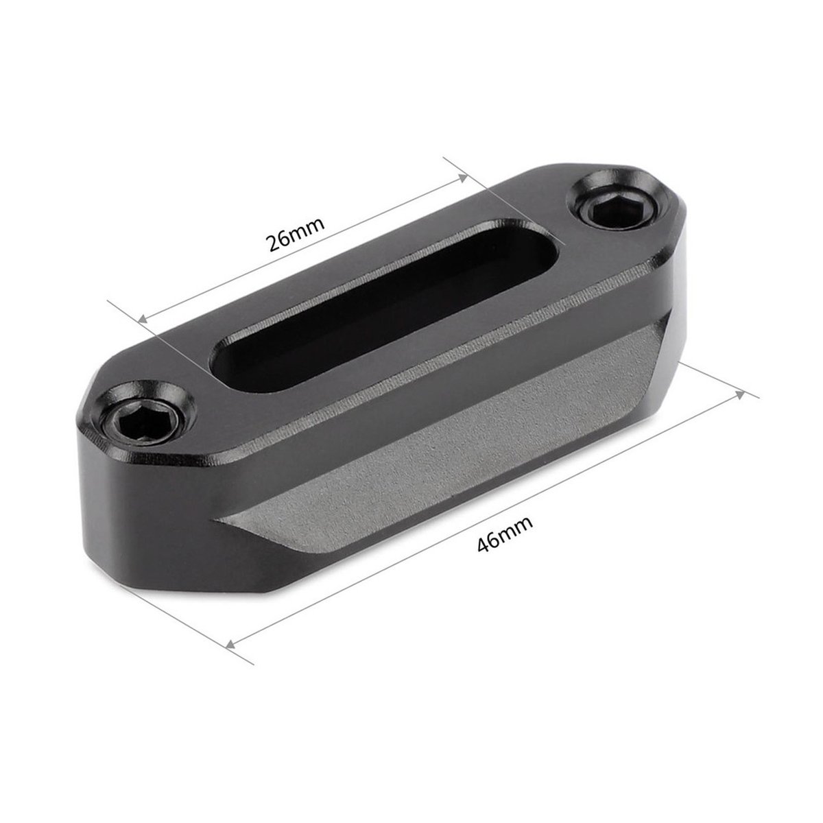 SmallRig 1409 Quick-Release NATO-Rail 46 mm mit Sicherheitsstift für Topgriff - Detailansicht mit Abmessungen des schwarzen Metallhalters