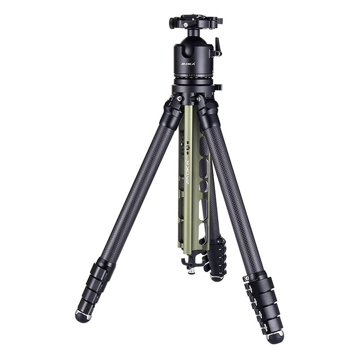 Aoka TS-255C Carbonstativ + DH-45 Kugelkopf Grün