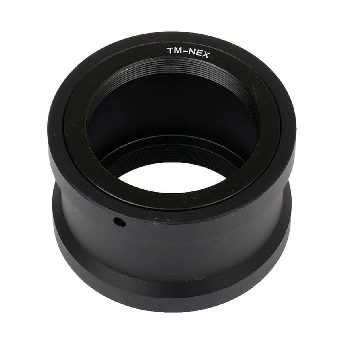 Caruba T-Mount Adapter Sony NEX - Ansicht des schwarzen TM-NEX Adapterrings mit Innengewinde.