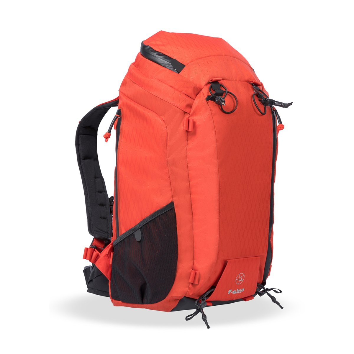 F-Stop DuraDiamond Ajna - Magma - Oranger Rucksack, schräge Frontansicht