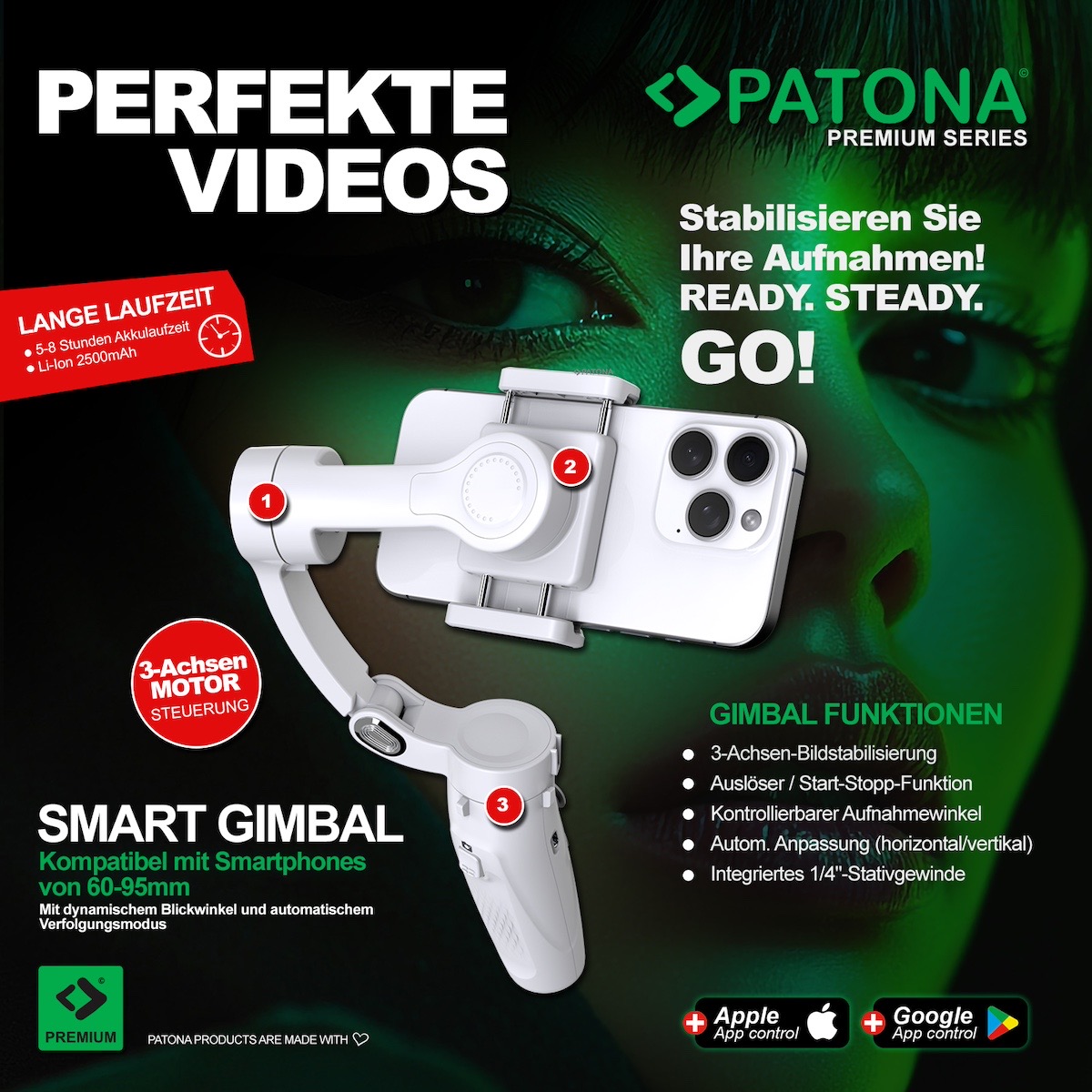 Patona Premium 3-Achsen Gimbal f. Smartphone Patona Premium 3-Achsen Gimbal f. Smartphone