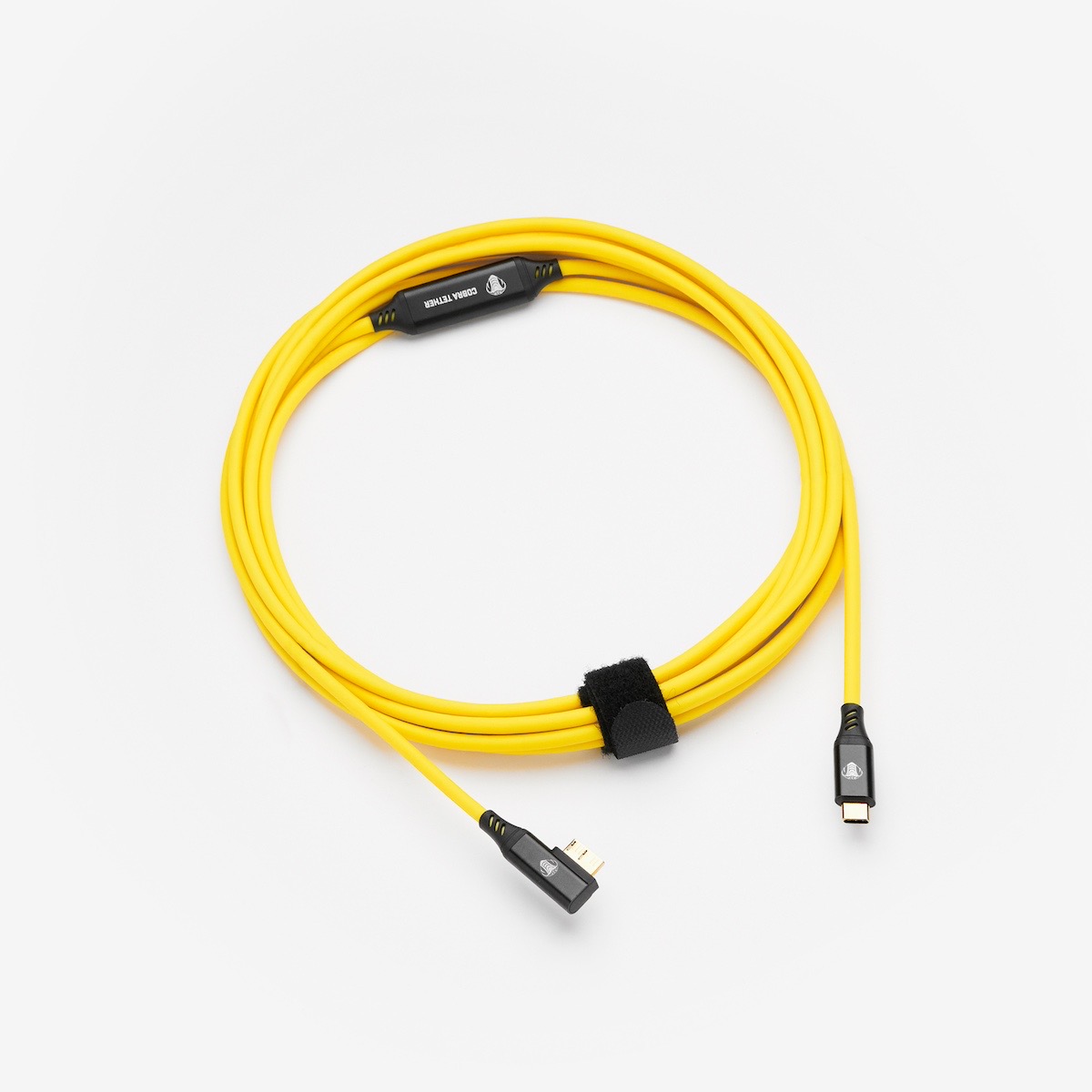Cobratether USB-C / Micro-B 90° 5m gelb