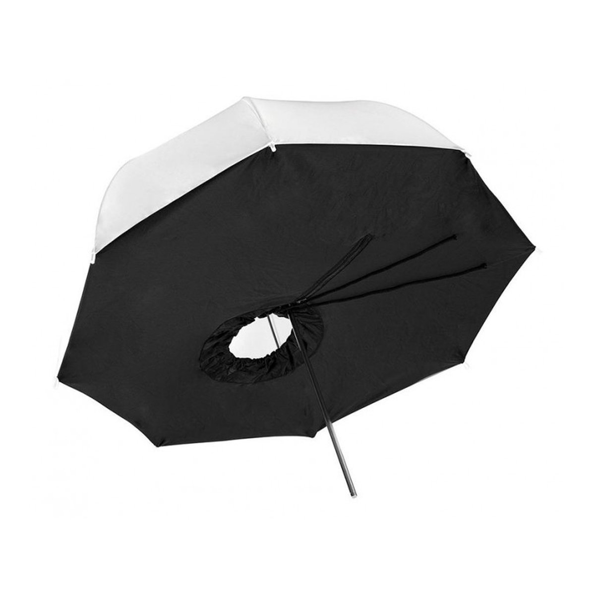Godox 84cm Transparent Umbrella Box - Innenansicht eines geöffneten schwarz-weißen Studio-Reflexschirms