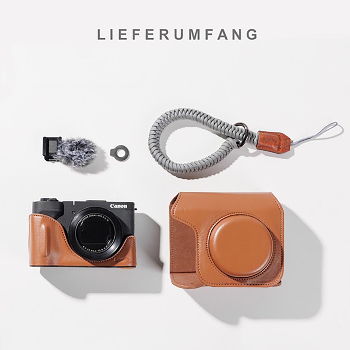 SmallRig 5385 Halbtaschen-Kit braun für Canon PowerShot V1