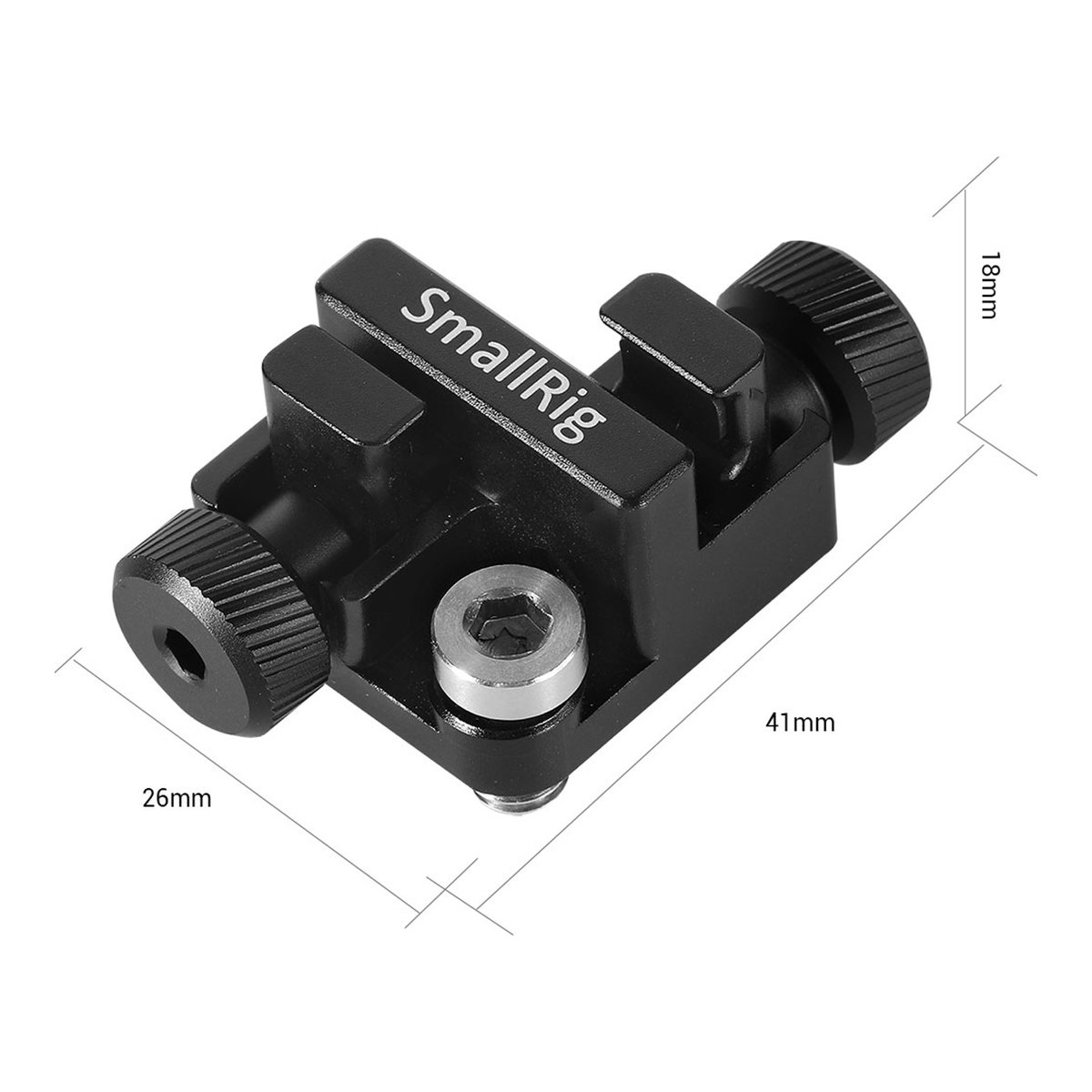 SmallRig 2333 Universal-Kabelklemme - Produktdetailansicht SmallRig Zubehör mit eingezeichneten Maßen. SmallRig 2333 Universal-Kabelklemme - Produktdetailansicht SmallRig Zubehör mit eingezeichneten Maßen.
