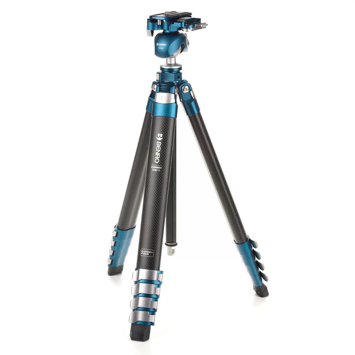 Benro Cyanbird Carbon-Stativ mit FS30-Kopf Anwendungsbeispiel mit Kamera leicht ausgeklappt