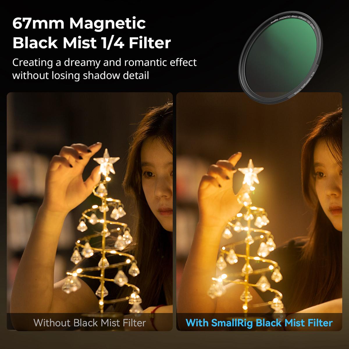SmallRig 4726 5-in-1 Attachable Filter Kit VND 2-32 & CPL & 1/4 Effect Black Mist (67mm)