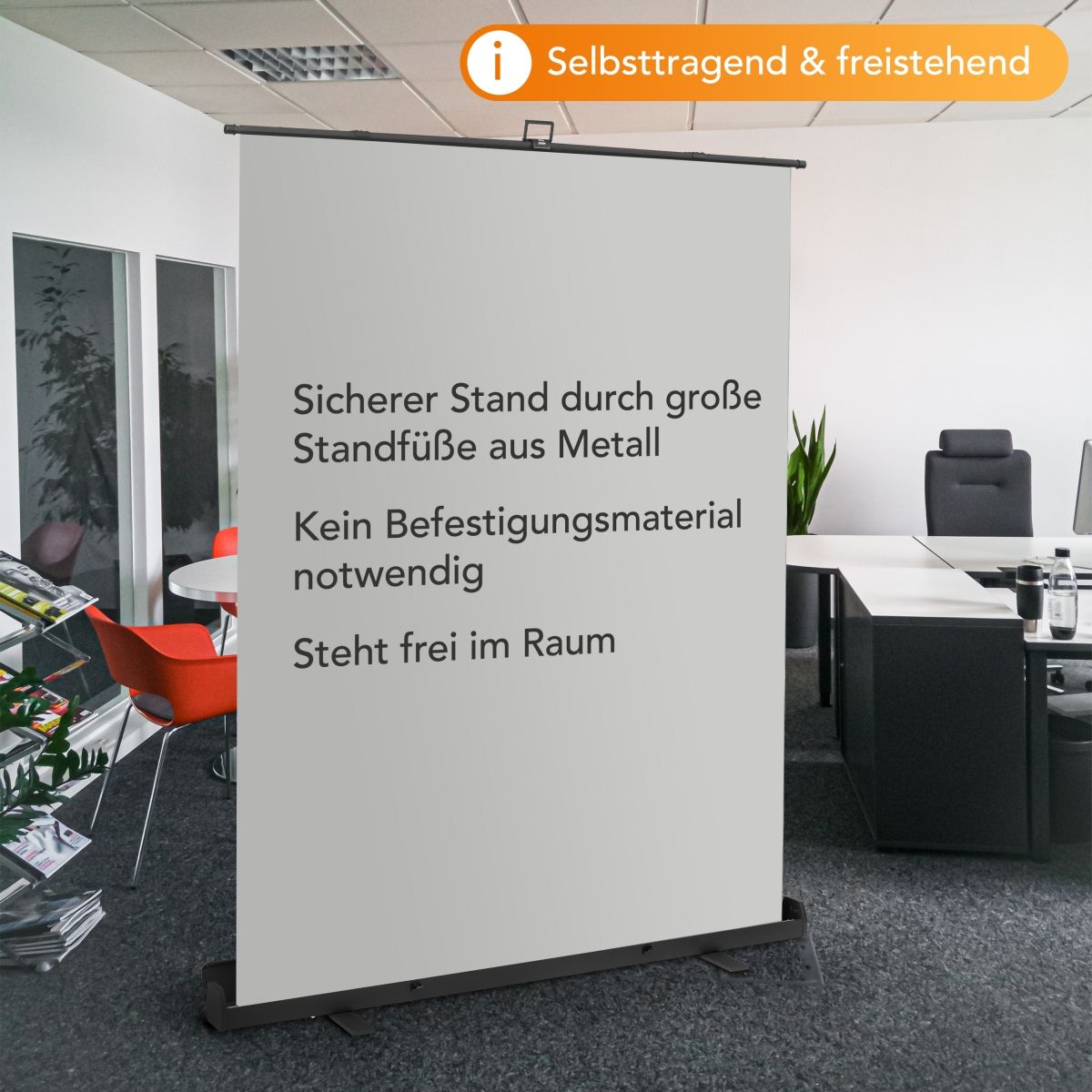 Walimex pro Roll-up Panel Hintergrund grau 165x220