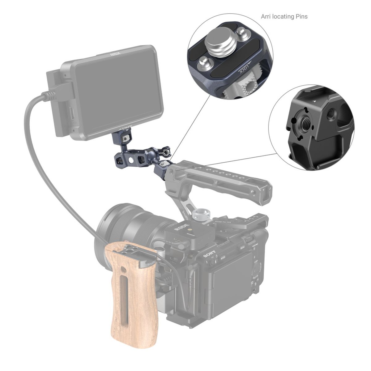 SmallRig 3874 Magic Arm mit Doppelkugelkopf (1/4"-20 Schraube und ARRI-Feststellschraube)