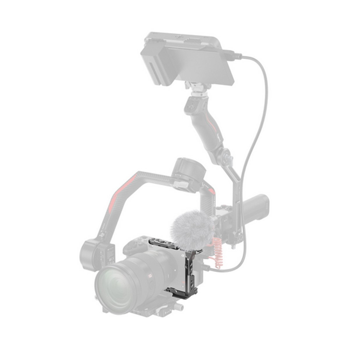 SmallRig 4772 HawkLock QR Half Cage für Sony FX3 / FX30 - Detailansicht Kamerakäfig mit Mikrofon