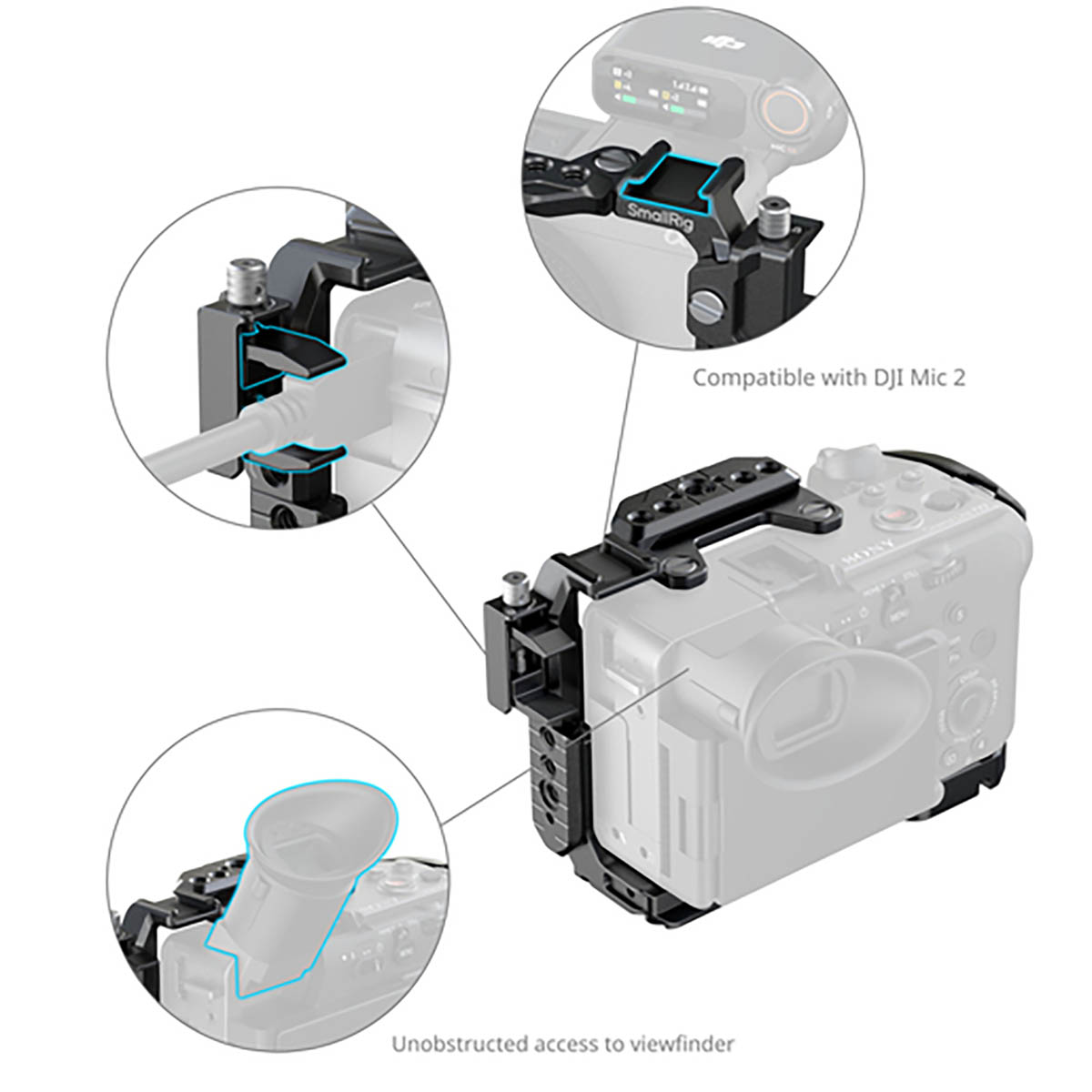 SmallRig 5590 Advanced Cage Kit mit Batterieplatte für Sony FX2