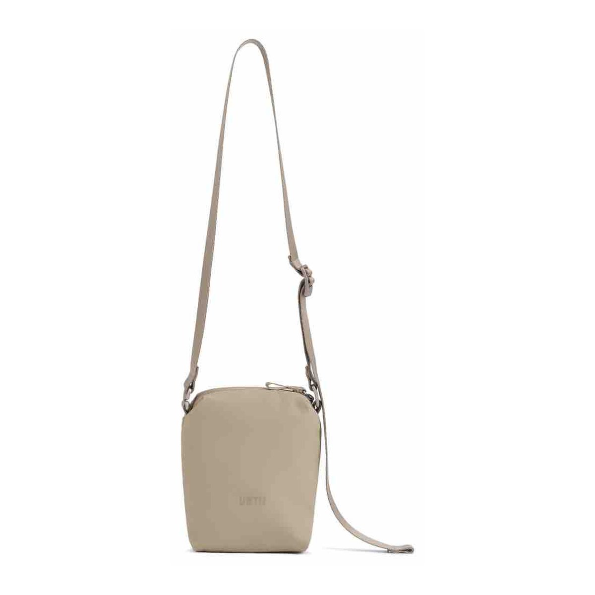 Urth Andesite Camera Pouch (Beige) - Frontansicht der beigefarbenen Umhängetasche mit verstellbarem Riemen.
