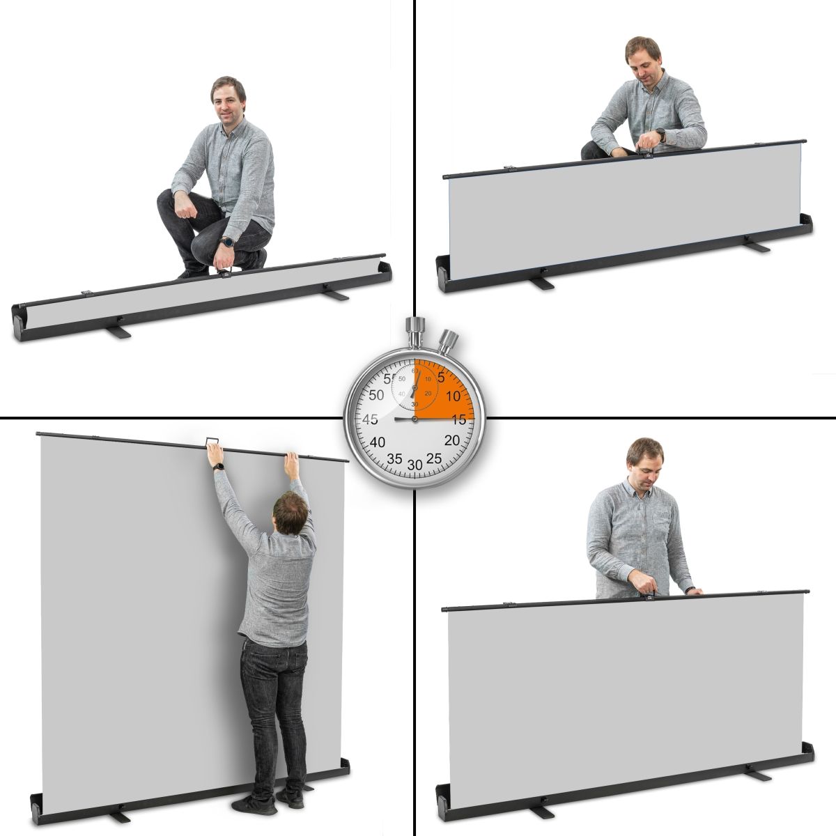 Walimex pro Roll-up Panel Hintergrund grau 210x220