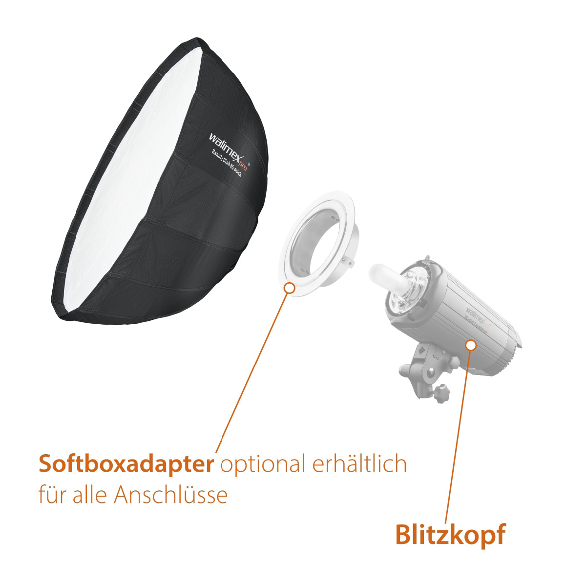 Walimex pro SL Beauty Dish Softbox QA85 Aurora/Bowens