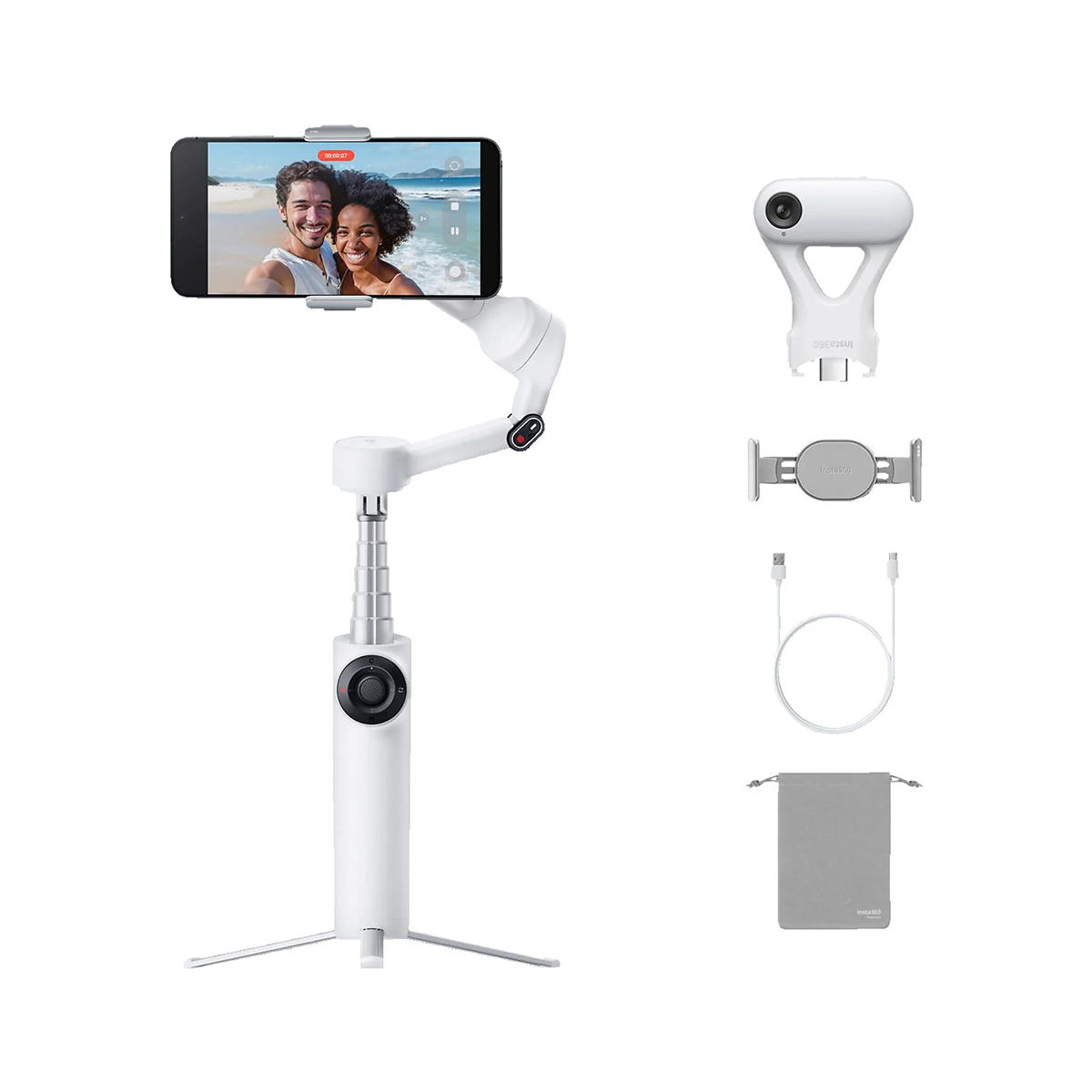 Insta360 Flow 2 KI-Tracker Bundle weiß