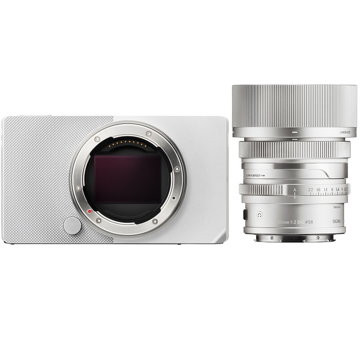 Sigma BF Silber mit Sigma 35 mm 1:2,0 L-Mount Silber