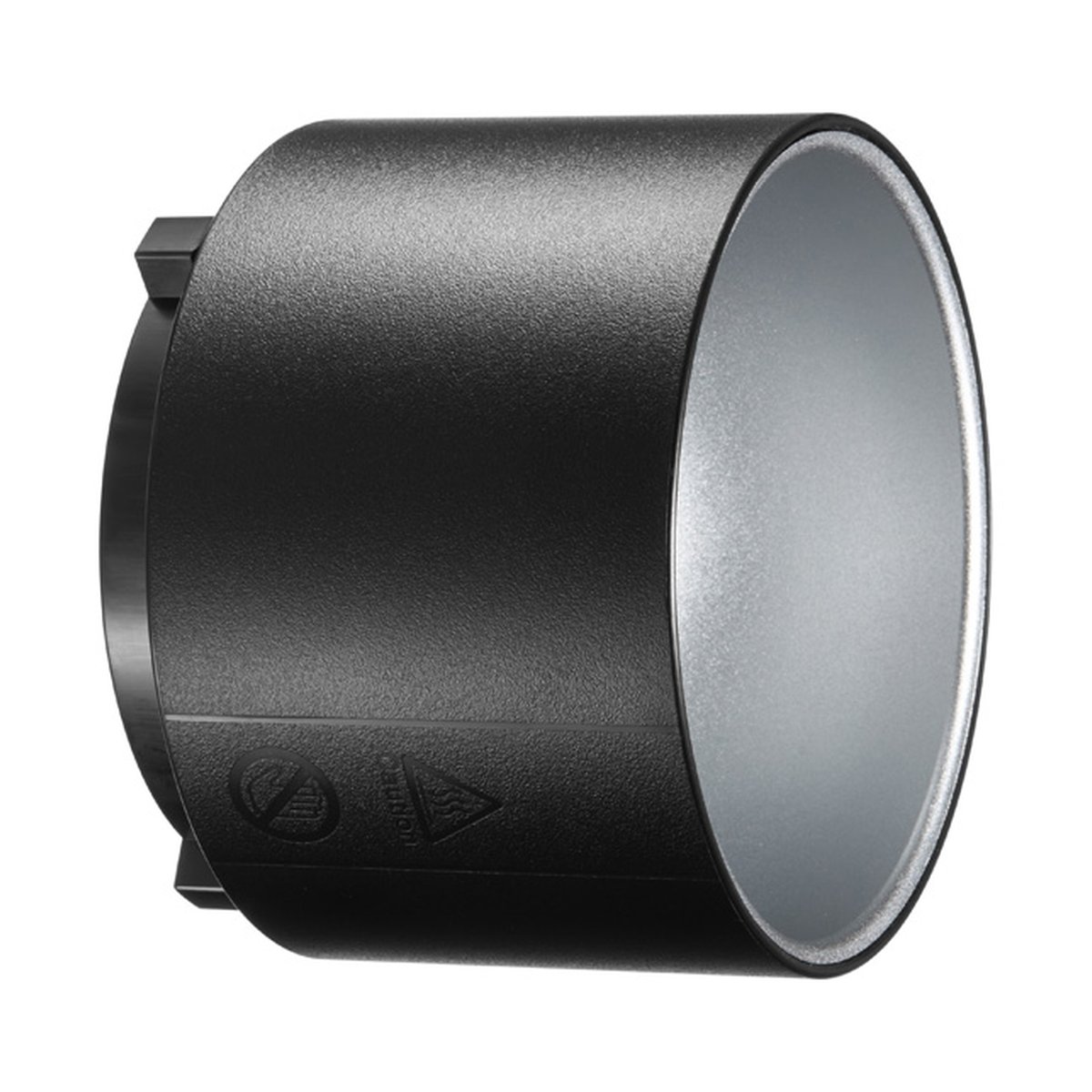 Godox Witstro AD600Pro II - Seitenansicht des schwarzen Lichtformers mit silberner Innenseite