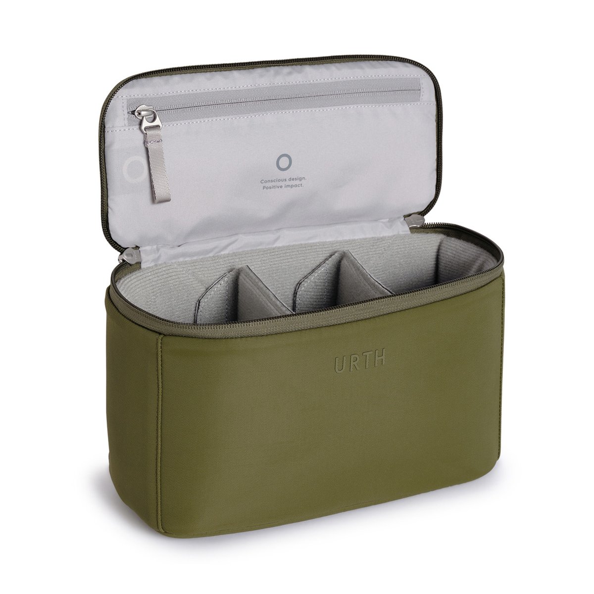 Urth Arkose Camera Insert (Grün) - Offener Kamerataschen-Einsatz mit gepolsterten Fächern und Reißverschlussfach im Deckel. Urth Arkose Camera Insert (Grün) - Offener Kamerataschen-Einsatz mit gepolsterten Fächern und Reißverschlussfach im Deckel.