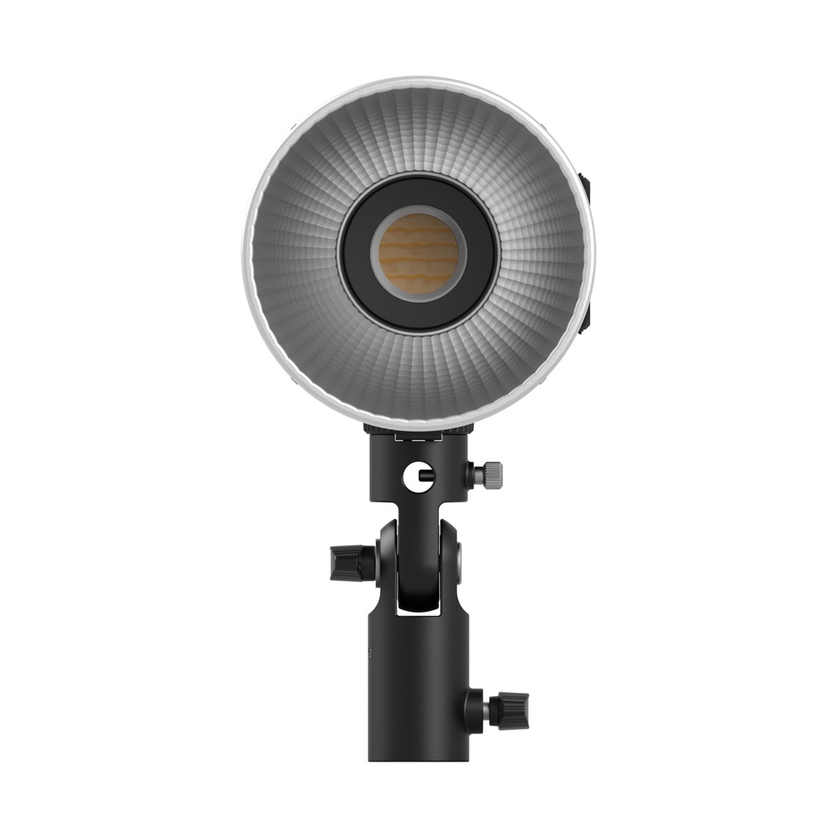 SmallRig 4376 RC 60B Bi-Color LED-Videoleuchte - Frontansicht einer LED-Videoleuchte mit Reflektor und Halterung