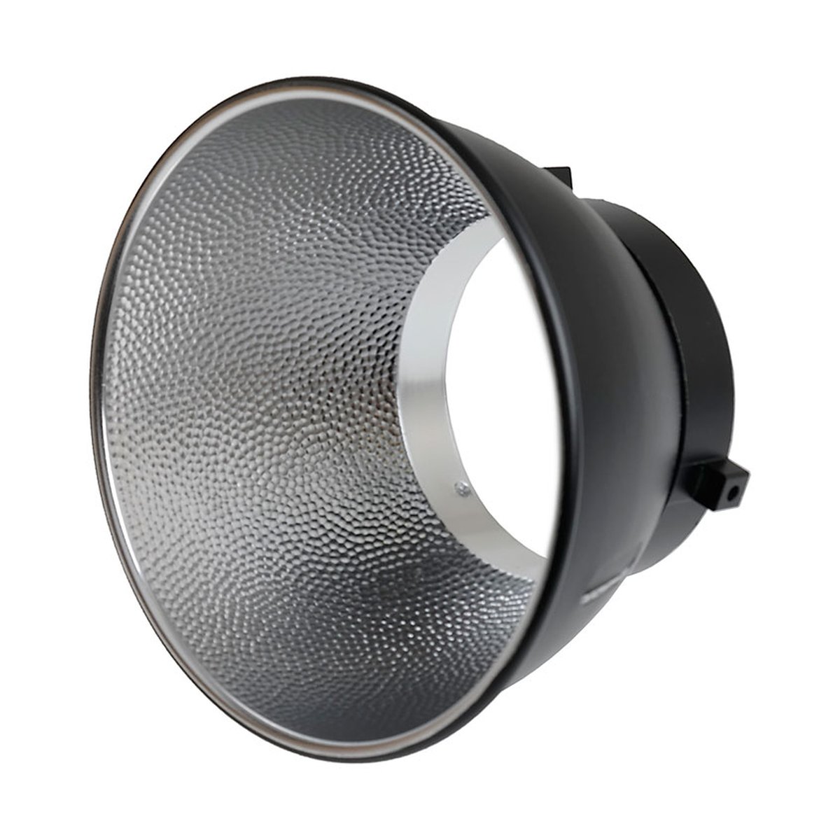Godox Standaard Reflector 6" Bowens mount - Studio-Reflektor: Perspektivansicht mit strukturierter, silberner Innenseite
