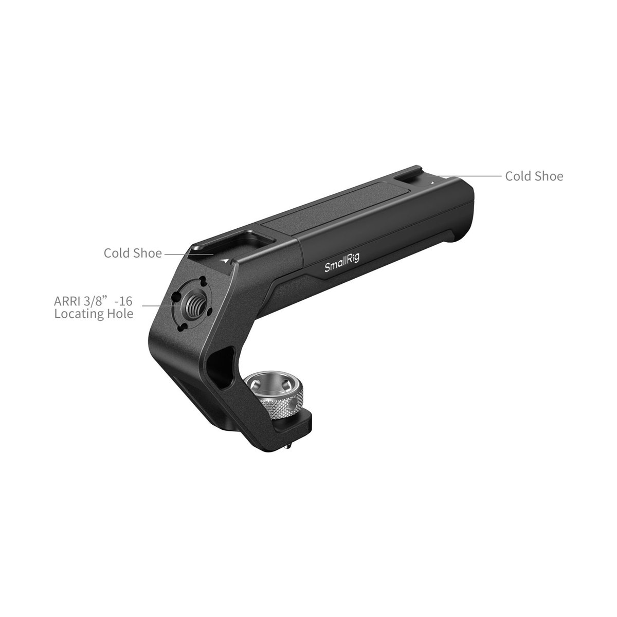 SmallRig 4757 ARRI Locating Top Handle (Tiny) - PRODUKTDETAILANSICHT DES KAMERAGRIFFS MIT HINWEISEN AUF KALTSCHUH UND ARRI-ANSCHLUSS SmallRig 4757 ARRI Locating Top Handle (Tiny) - PRODUKTDETAILANSICHT DES KAMERAGRIFFS MIT HINWEISEN AUF KALTSCHUH UND ARRI-ANSCHLUSS