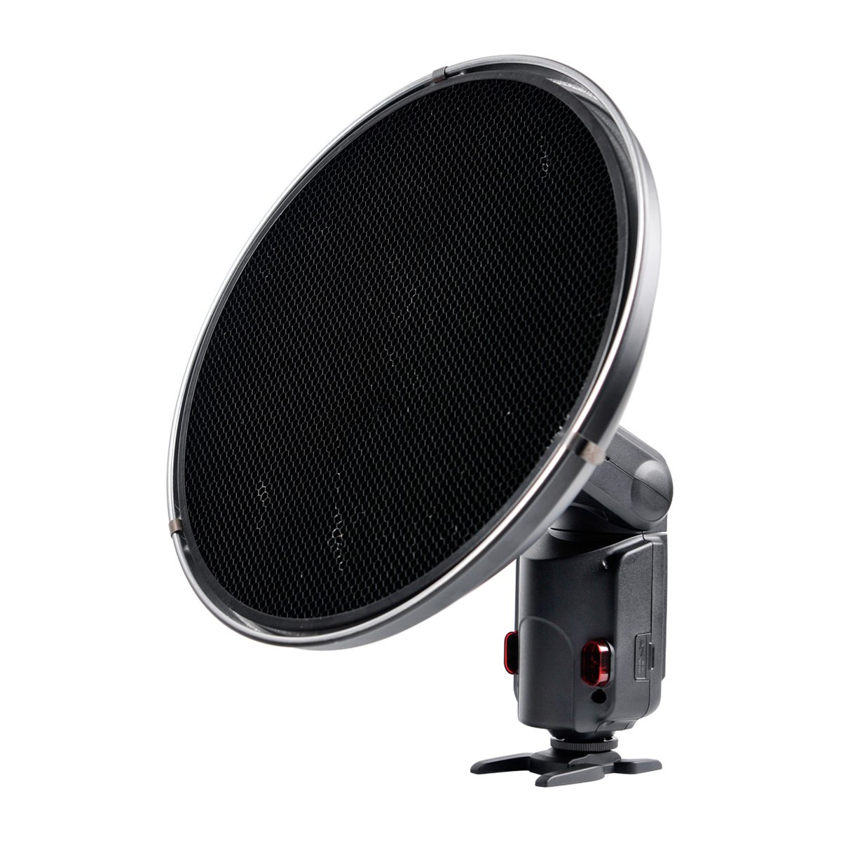 Godox Witstro Beauty Dish 305x115mm + Grid - Runder Reflektor mit Wabenraster auf Blitzgerät