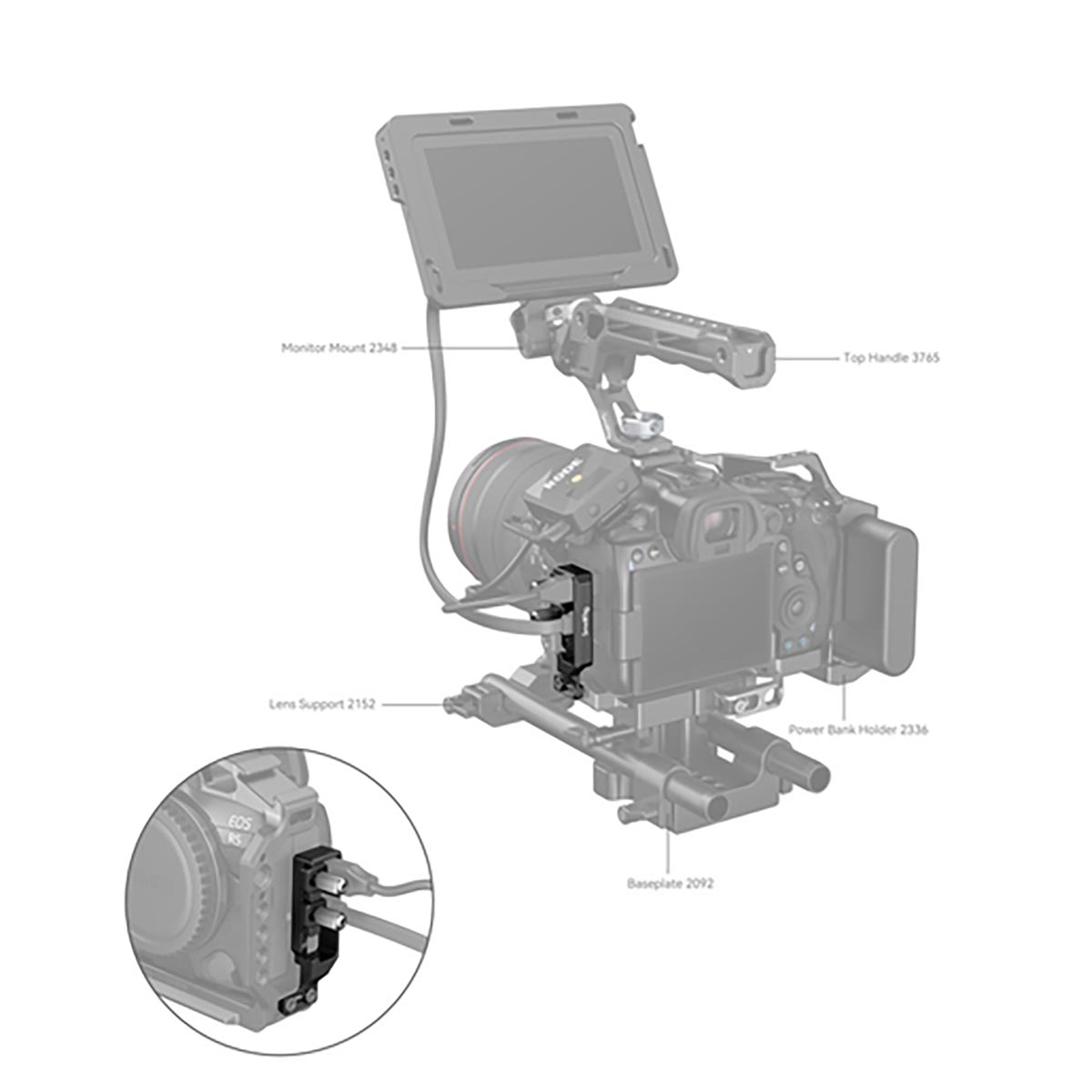 SmallRig 2981B HDMI/USB-C Kabelklemme für Canon EOS R5 / R6 / R5 C