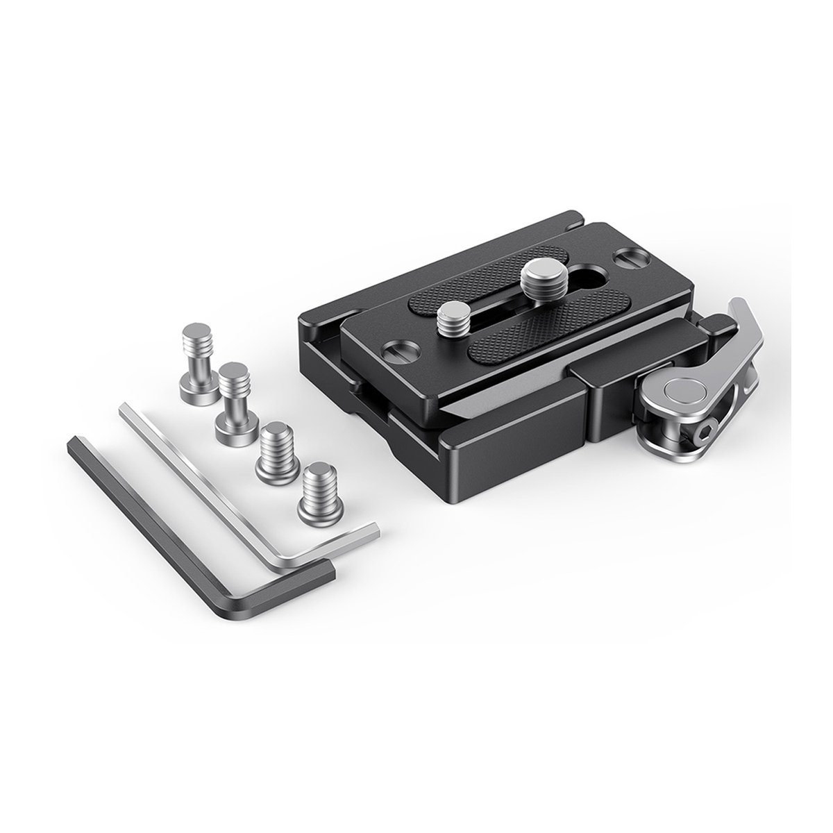 SmallRig 2144B Quick Release Clamp und Platte (Arca Kompatibel) - Lieferumfang: Schnellwechselplatte mit Klemme, verschiedene Schrauben und zwei Innensechskantschlüssel.