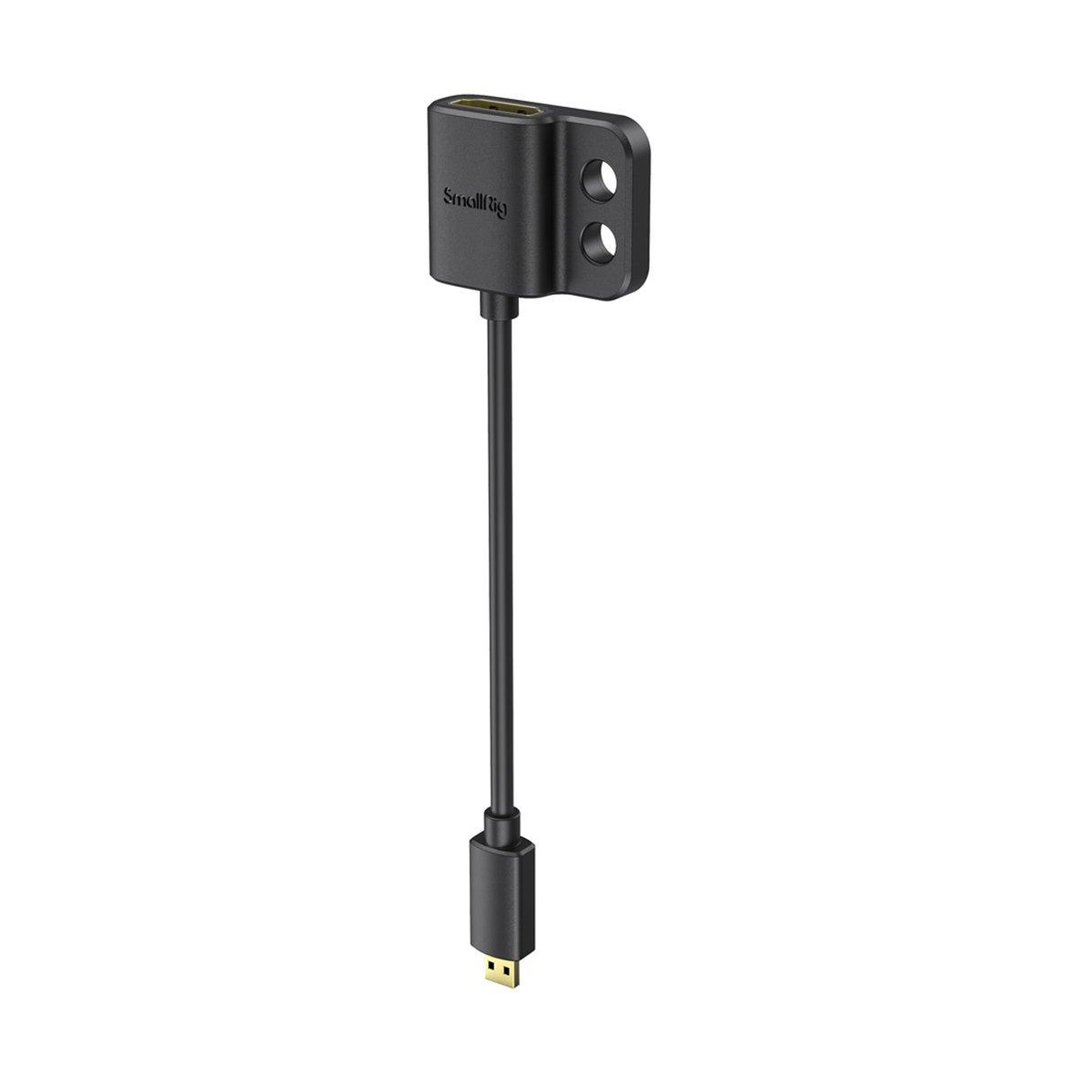 SmallRig 3021 Ultra Slim 4K HDMI 2.0 Adapter-Kabel (D zu A) - Gesamtansicht des SmallRig Datenkabels mit Befestigungsadapter.