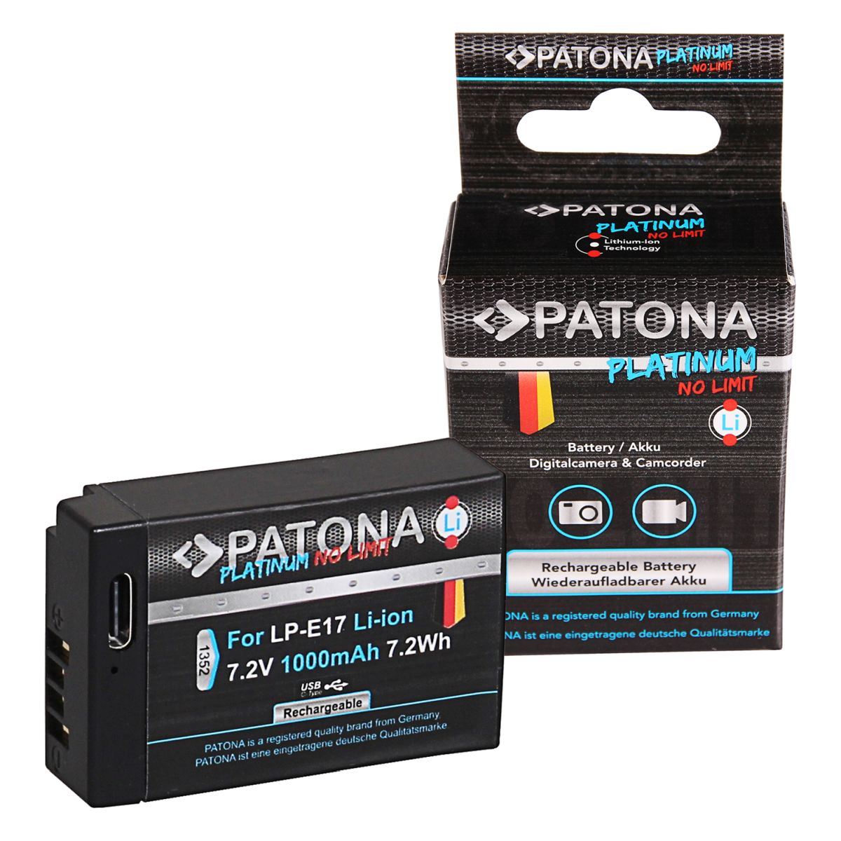 Patona Platinum Akku mit USB-C Input f. Canon LP-E17 Patona Platinum Akku mit USB-C Input f. Canon LP-E17