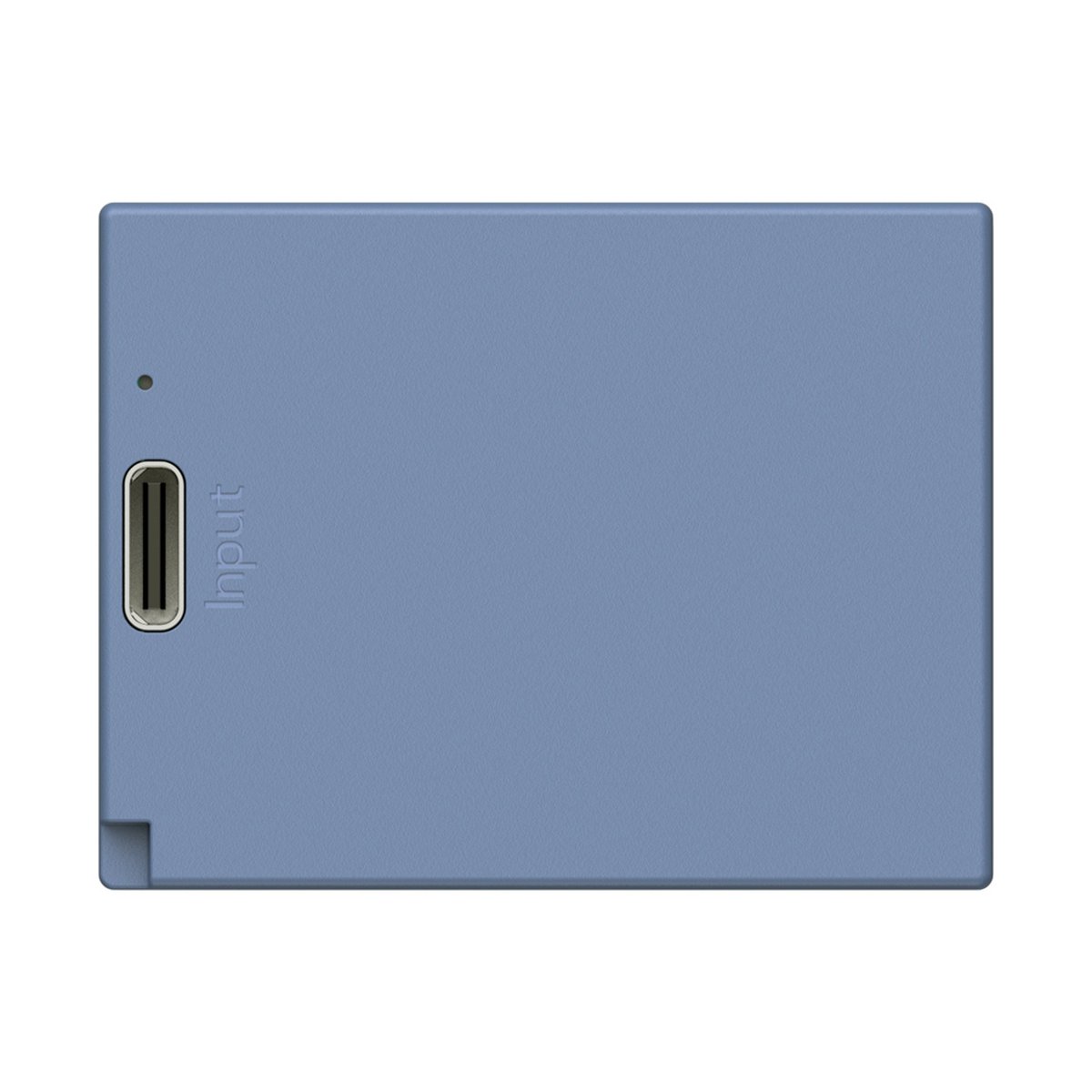 SmallRig 5062 NPW126S USB-C Rechargeable Camera Battery, Li-Ion Akku blau - Detailansicht der Eingangsseite mit USB-A-Port und LED