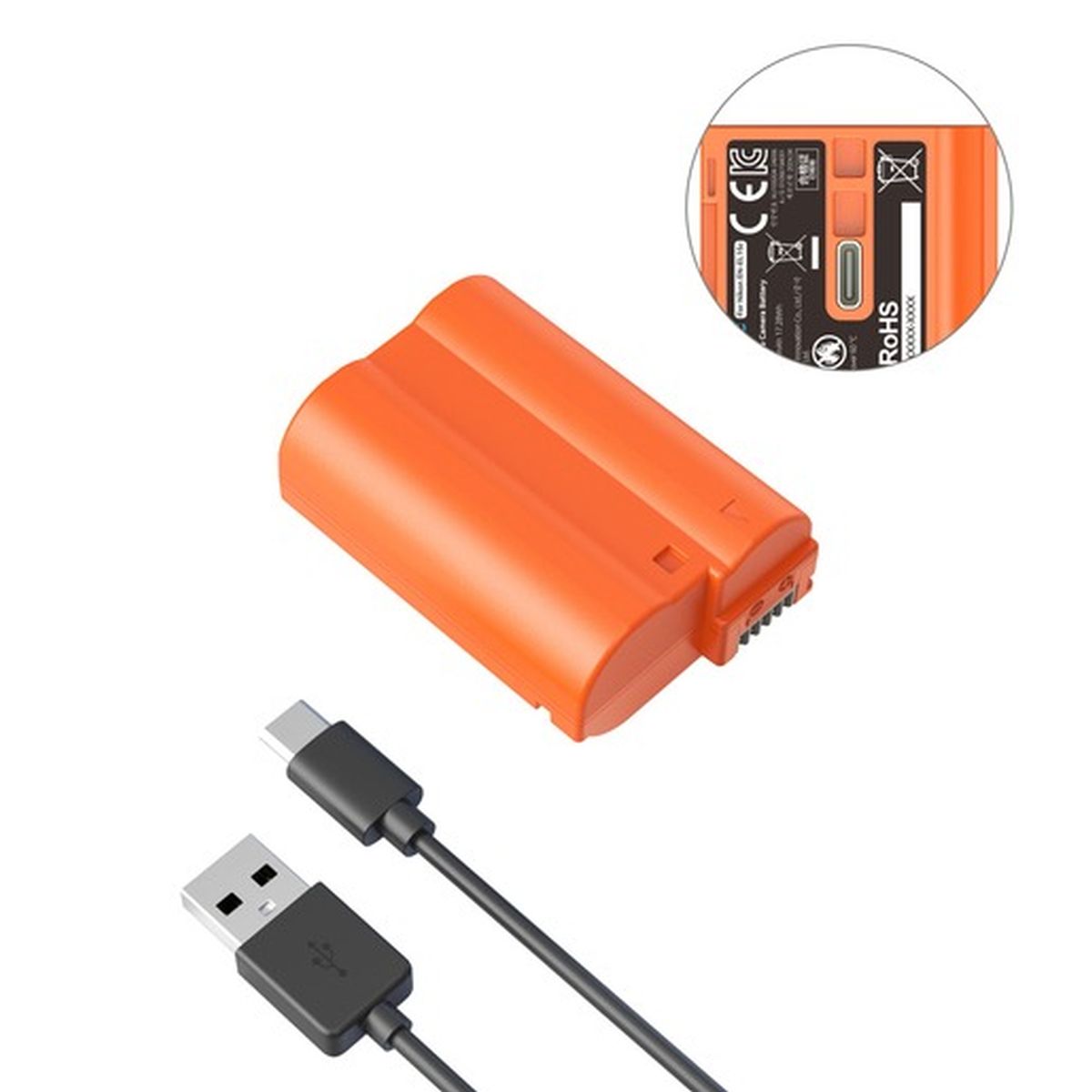 SmallRig 4966 EN-EL15c USB-C wiederaufladbarer Kamera-Akku Orange