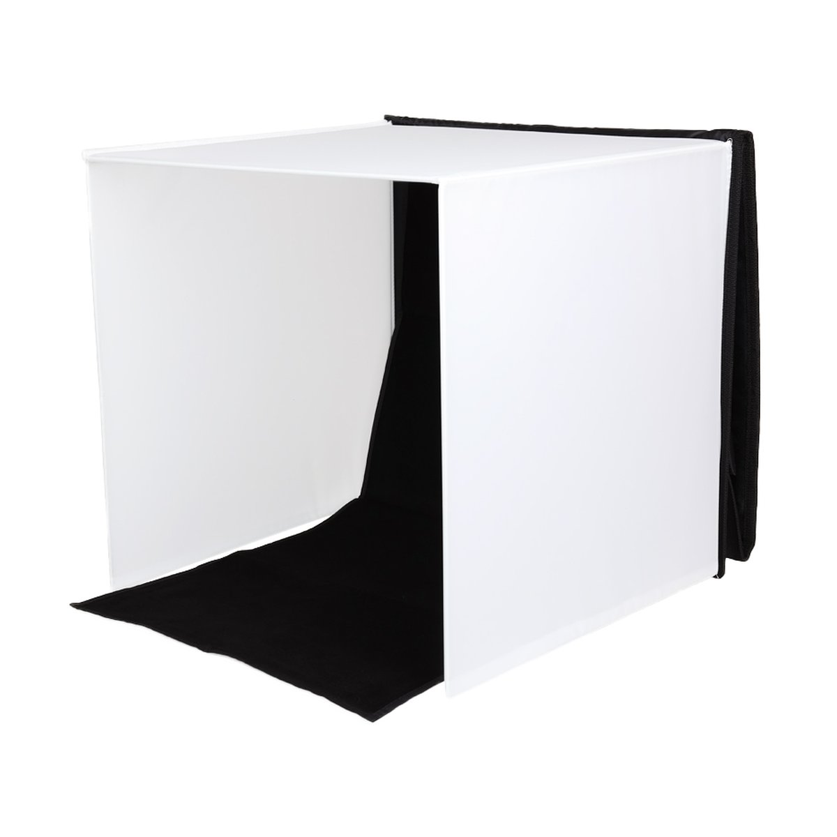 Caruba Tragbares Fotostudio 40x40x40cm mit Separaten Halogenlampen - Aufgebautes Fotolichtzelt mit schwarzem Hintergrund