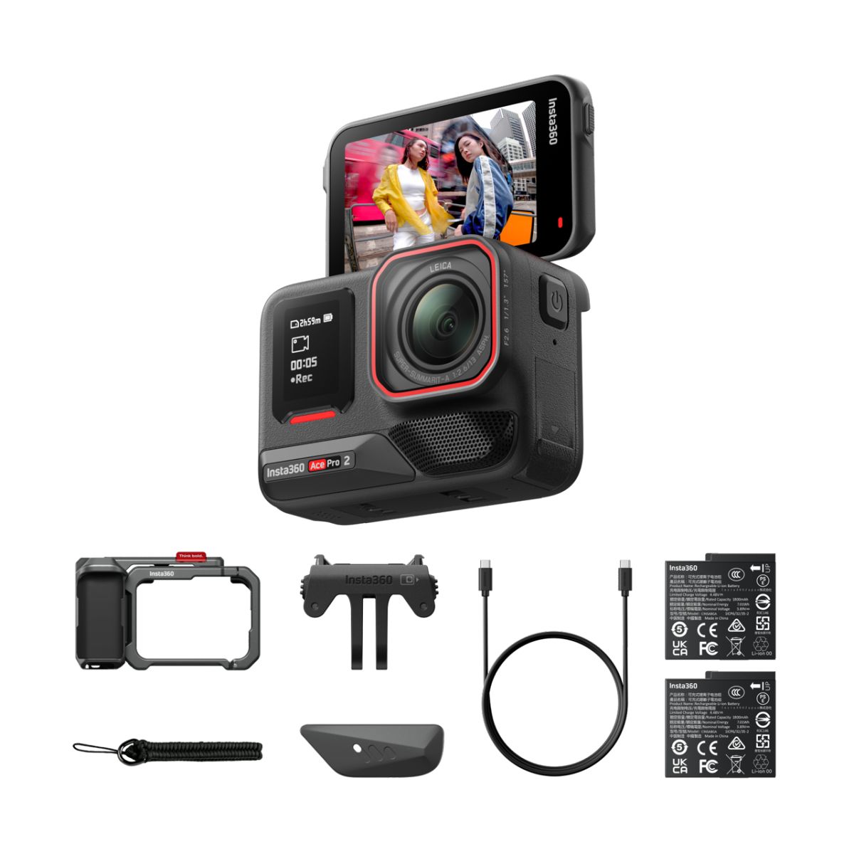 Insta360 Ace Pro 2 Dual Battery Xplorer-Bundle Grau