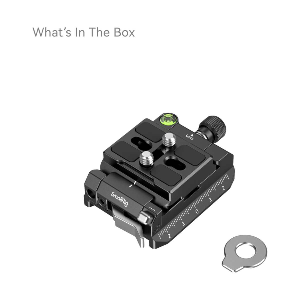 SmallRig 4234 Arca-Swiss/Manfrotto Montageplatten-Kit - Lieferumfang: SmallRig Schnellwechselplatte mit Wasserwaage und Befestigungsscheibe.