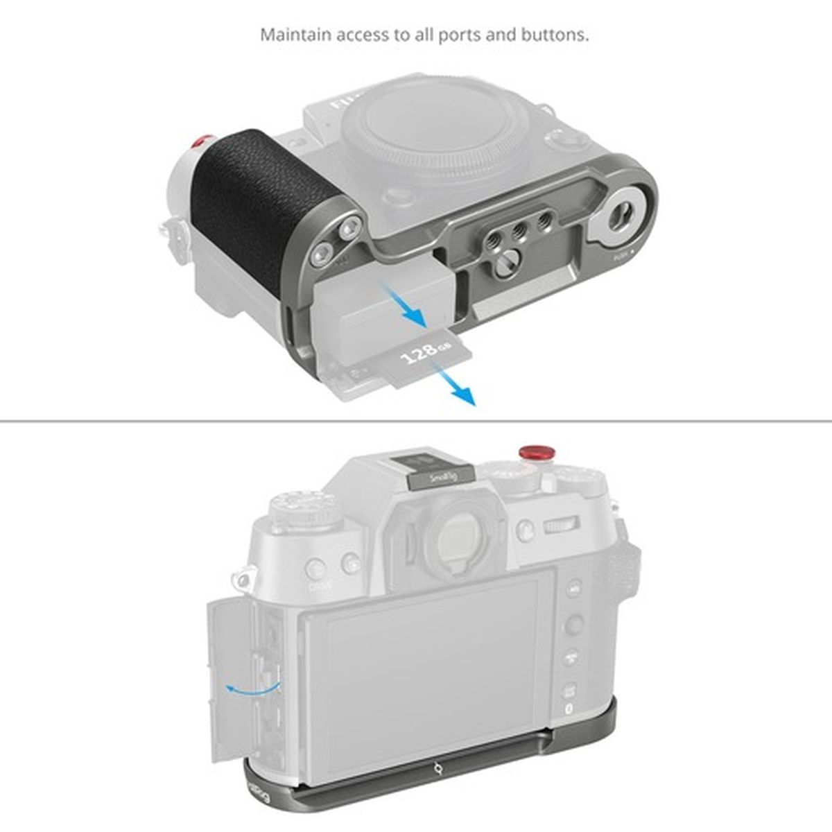 SmallRig 4712B Silicone L-Shape Handle für Fujifilm X-T50 Anthrazit
