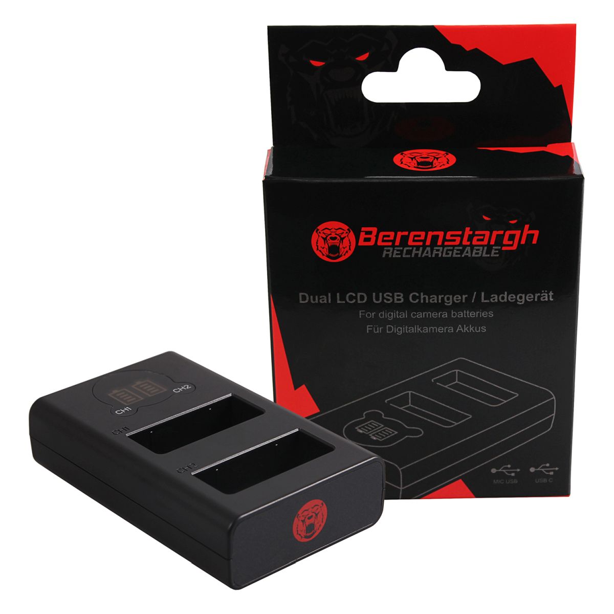 Berenstargh Dual USB Ladegerät für Panasonic BLG10