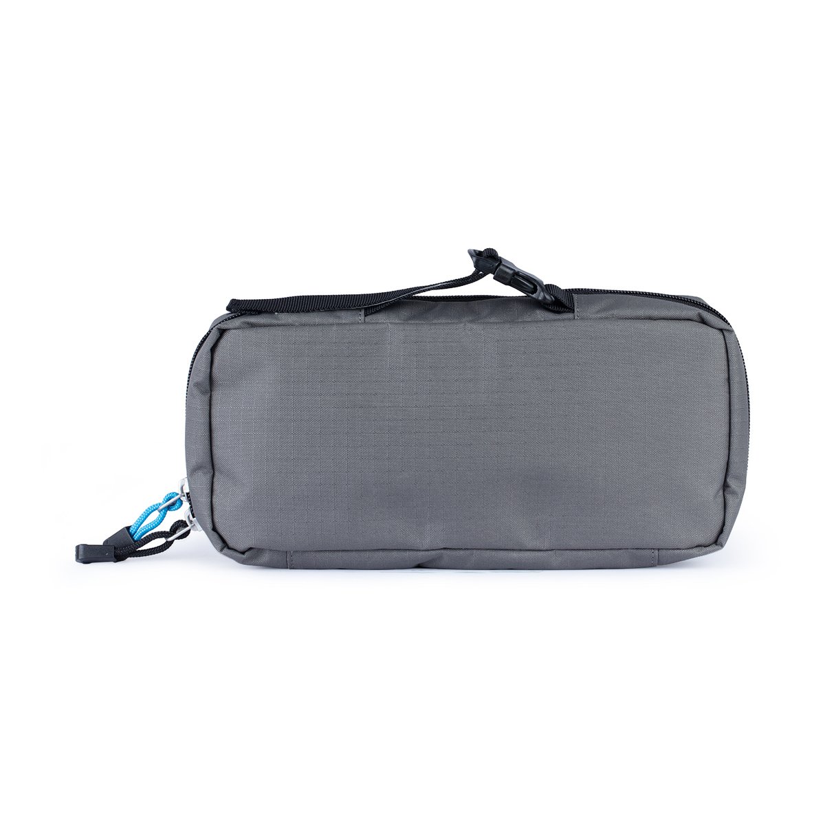 F-Stop Accessory Pouch Medium Gargoyle (Grau) / Schwarzer Reissverschluss - Oberansicht der grauen Reißverschlusstasche
