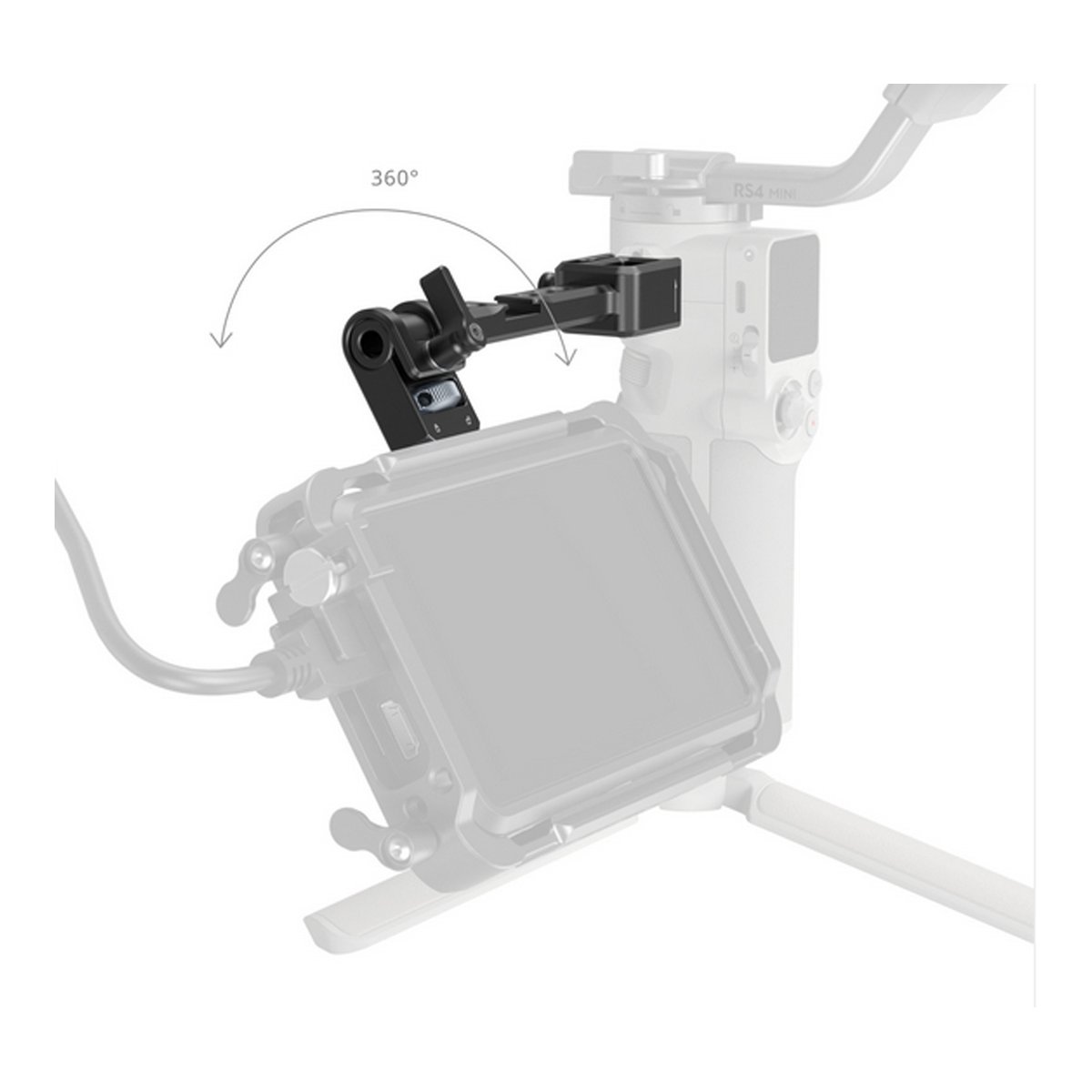 SmallRig 5337 Monitor Mount for DJI RS Series - Detailansicht Magic Arm mit 360° Rotation zur Monitorbefestigung am Gimbal