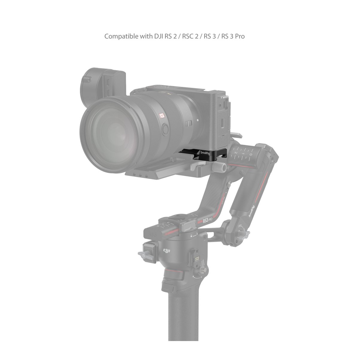 SmallRig 4314 Baseplate für Sony ZV-E1 - Anwendungsbeispiel: Kamera auf DJI RS3 Pro Gimbal mit SmallRig Adapter montiert. SmallRig 4314 Baseplate für Sony ZV-E1 - Anwendungsbeispiel: Kamera auf DJI RS3 Pro Gimbal mit SmallRig Adapter montiert.