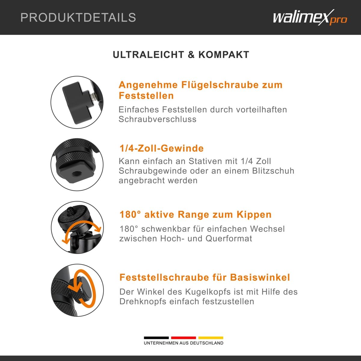 Walimex pro Multi Mini-Kugelkopf Single Shoe