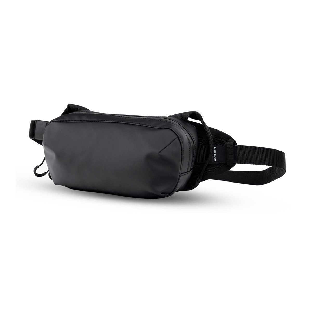 WANDRD D1 Fanny Pack Black V2 - Seitenansicht der schwarzen Bauchtasche