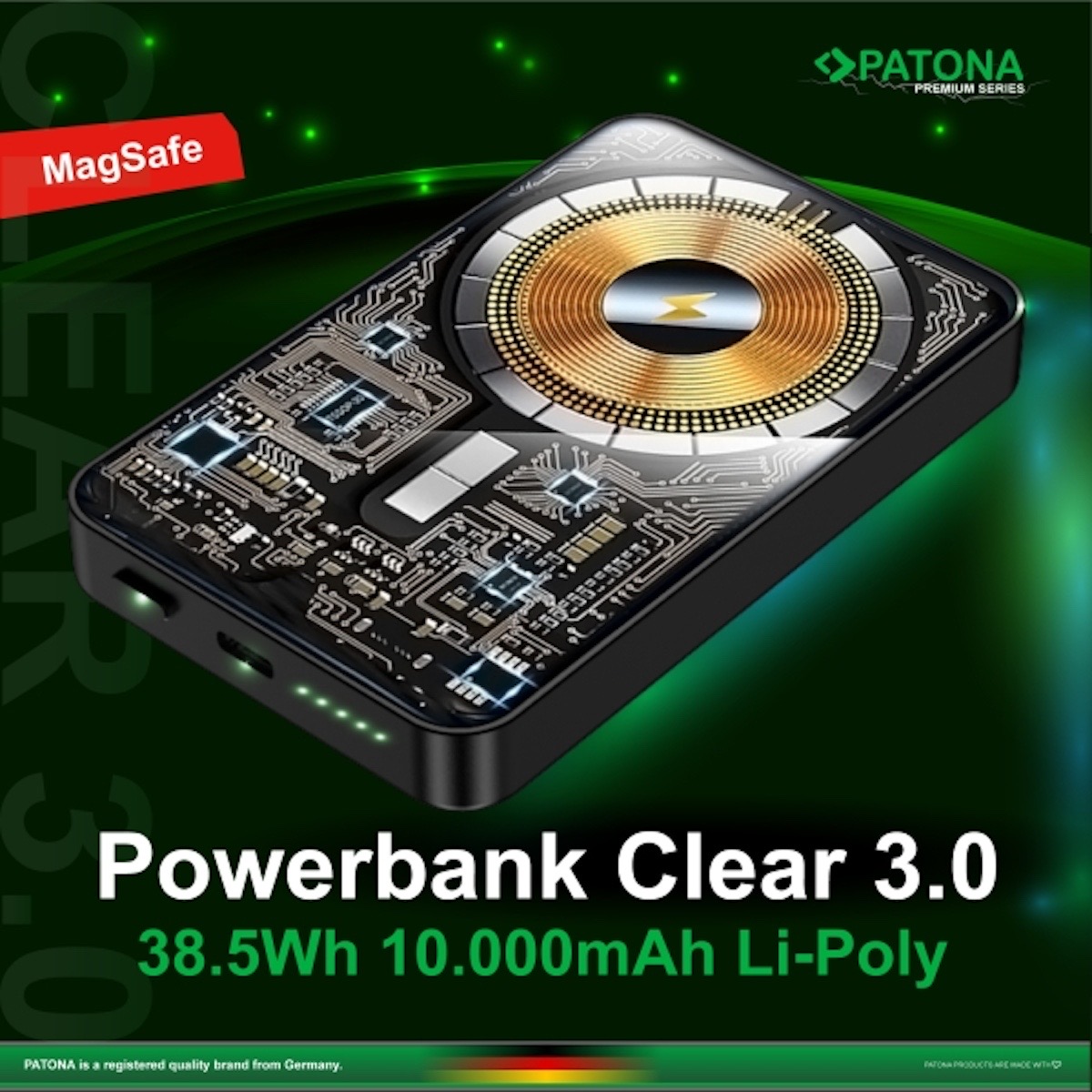 Patona Premium Powerbank Clear 3.0 PD20W 10.000MAH Patona Premium Powerbank Clear 3.0 PD20W 10.000MAH