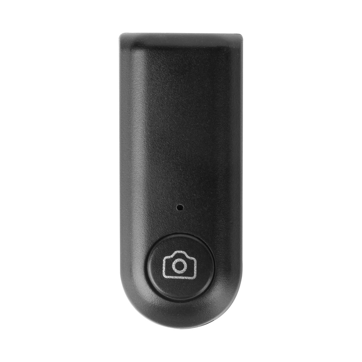 SmallRig 3636B Tragbares Selfie Stick Stativ ST20 Pro, schwarz - Frontansicht einer schwarzen Bluetooth-Kamerfernbedienung mit Kamera-Taste.