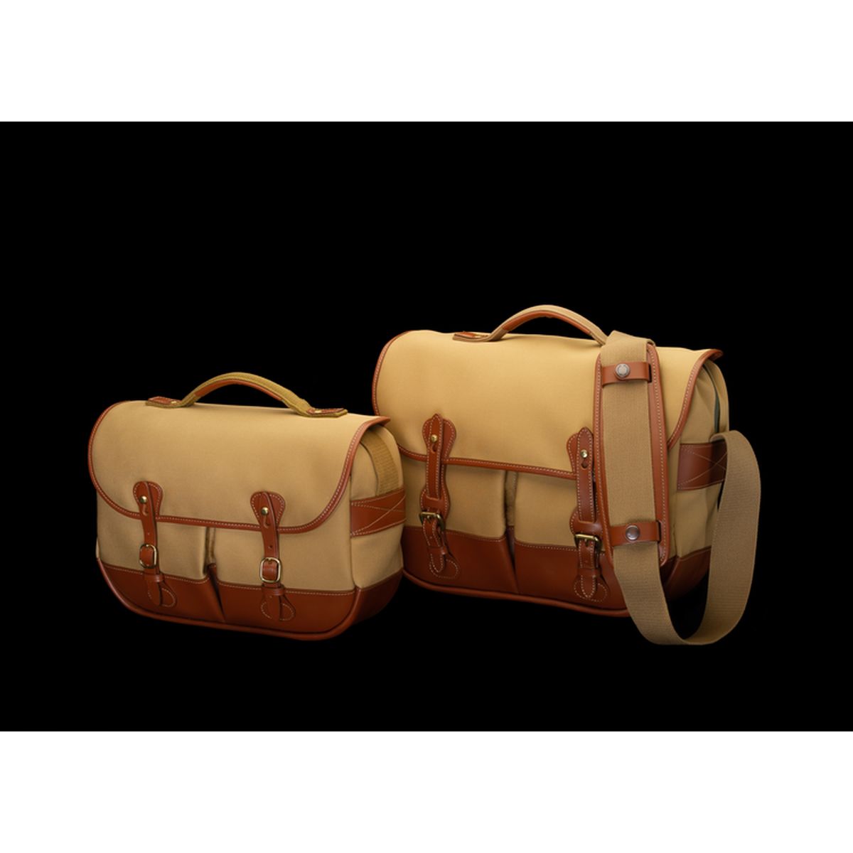 Billingham Mini Eventer Kamera / Tablet Tasche - Khaki Canvas / Hellbraunes Leder