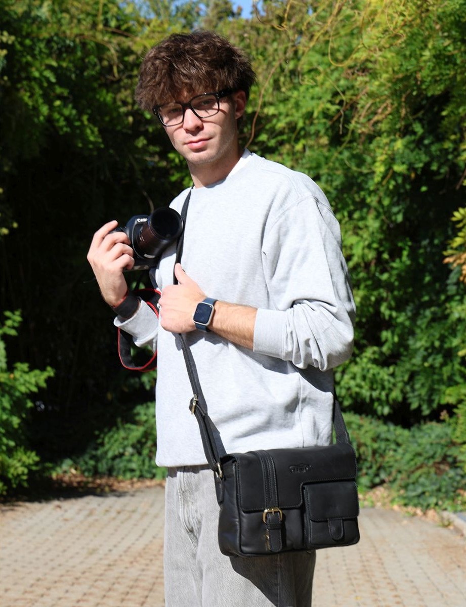Kalahari KAAMA LS-31 Fototasche Leder Schwarz