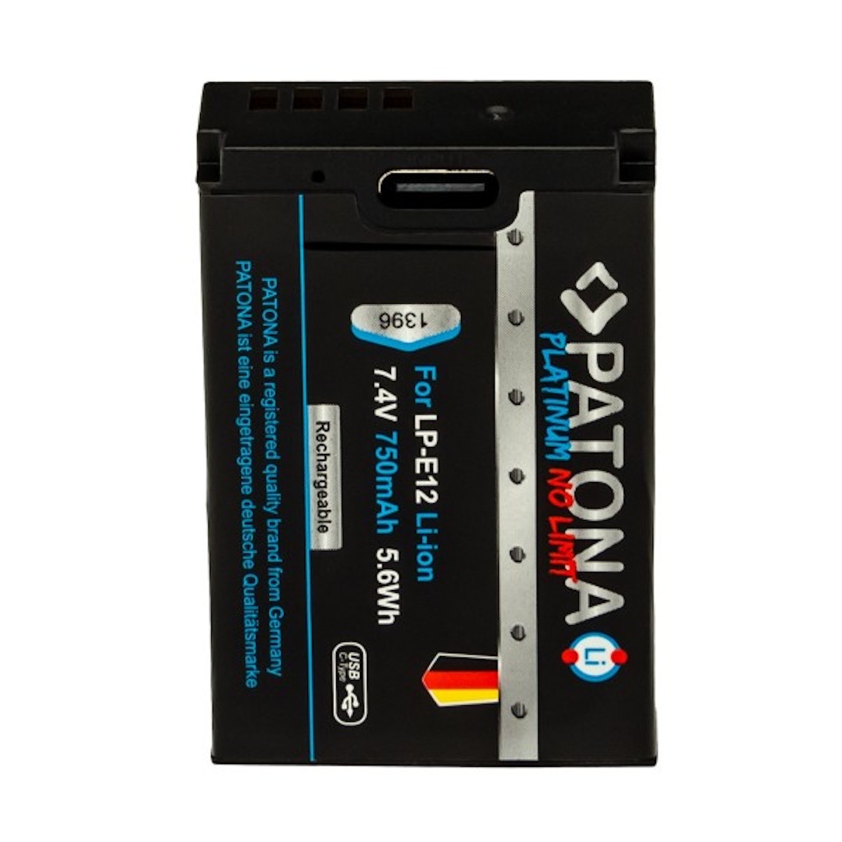Patona Platinum Akku mit USB-C Input f. Canon LP-E12