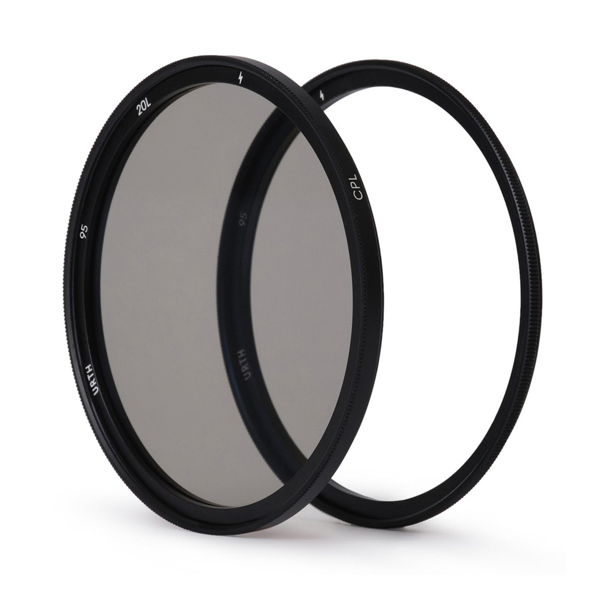 Urth 95mm Magnetic Duet Kit (Plus+) (UV+CPL) - Produktansicht: Zwei URTH 95mm Kamerafilter (variabler ND und CPL)