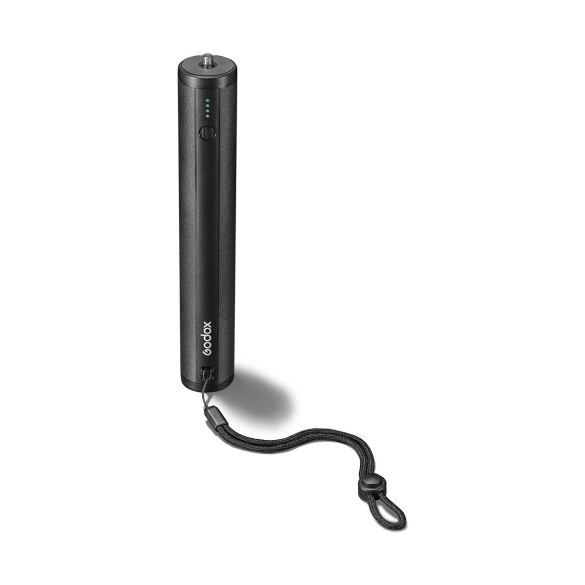 Godox 10000mAh Charging Grip BPC-01 - Frontansicht des Godox Powergrips mit Stativgewinde, Ladeanzeige und Handschlaufe.