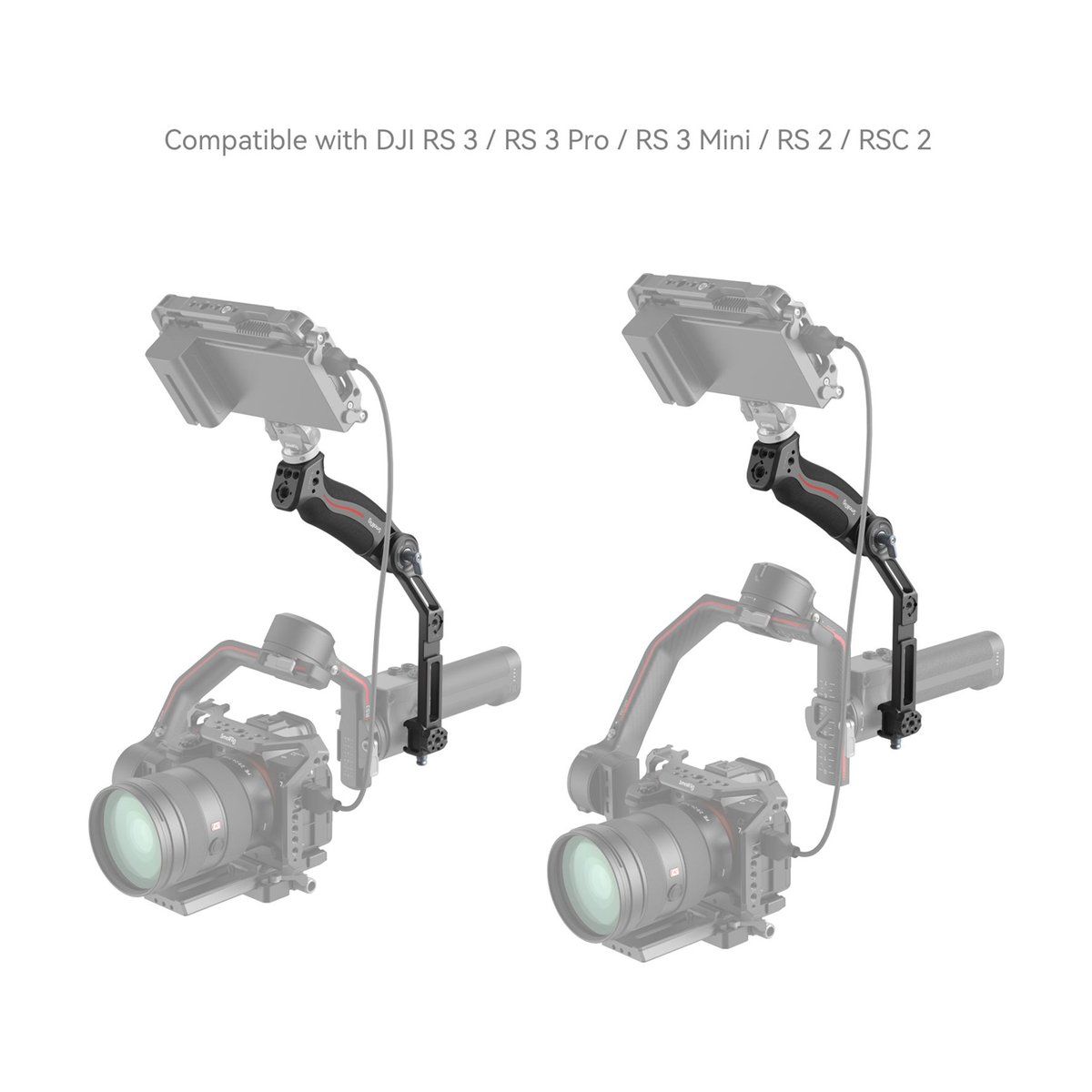 SmallRig 3028C Handgriff für DJI Gimbal - Anwendungsbeispiel Top Handle mit Monitorhalterung an DJI Ronin Gimbals
